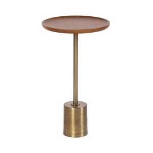 Kate and Laurel Xyler Wood and Metal Side Table, 14x14x24, Walnut Brown - 1 of 4