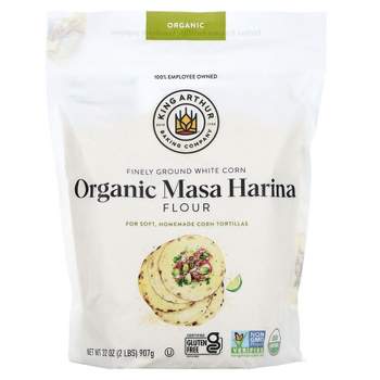 King Arthur Flour Finely Ground White Corn Organic Masa Harina Flour, 2 lbs (907 g)