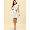 INSPIRE CHIC Women's Floral Sleeveless Half Placket Mini Belted Summer Dress - 3 of 4