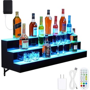 40 Inch 2 Tier Liquor Bottle Display Shelf with Remote & App Control, 16 Colors, 4 Modes, 1-8 H Timing, Liquor Bar Shelf Lights for Home - 1 of 4