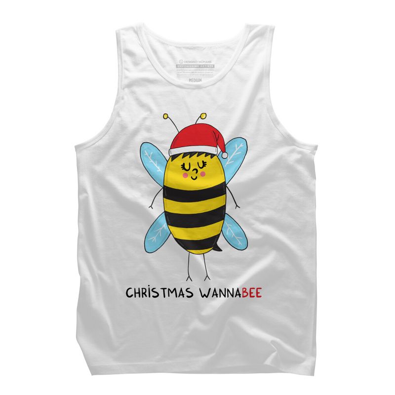 Men's Design By Humans Christmas WannaBEE By adrianserghie Tank Top, 1 of 4