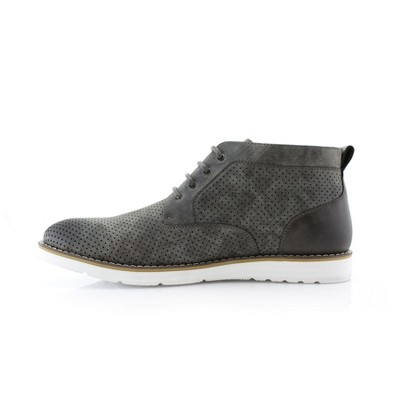 Polar Fox Mens Walker MPX506055 Mid-Top Perforated Casual Chukka Sneaker Boots, in Grey, Size 9.5 — фото 4