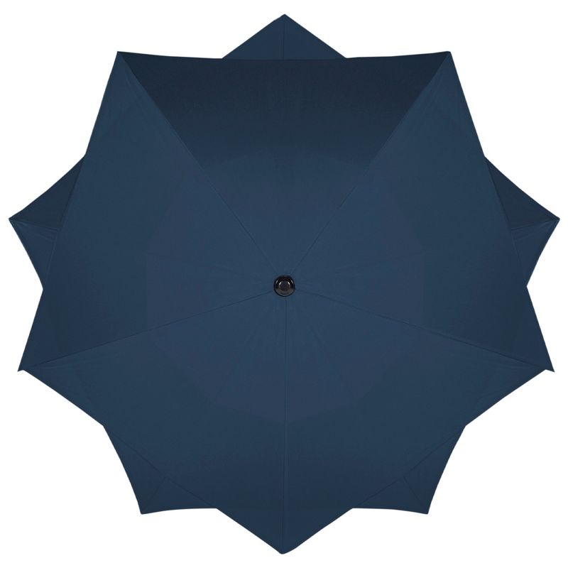 Northlight 8.5ft Outdoor Patio Lotus Umbrella with Hand Crank, Navy Blue, 3 of 7