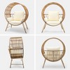 Brafab Wicker Round Egg Chair Patio Lounger with Steel Frame,350lb Capacity,Beige - 2 of 4