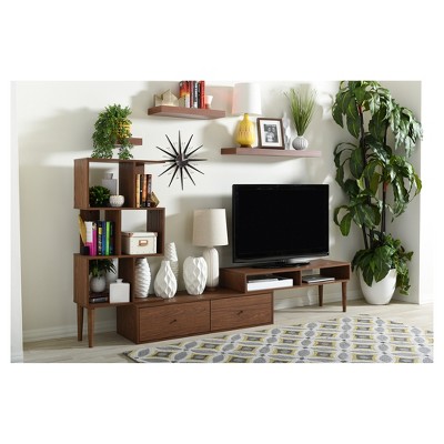 Haversham Walnut Brown Mid-Century Modern TV Stand