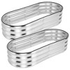 Orieon 2 Pack Galvanized Raised Garden Bed Oval Planter Box 4.5x2x1FT Open Base, Outdoor Metal Raised Beds for Vegetables & Flowers - 2 of 4