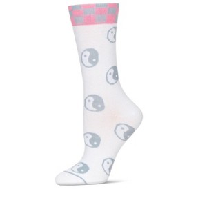 Memoi Women's Yin Yang Cotton Blend Novelty Crew Sock - 1 of 2