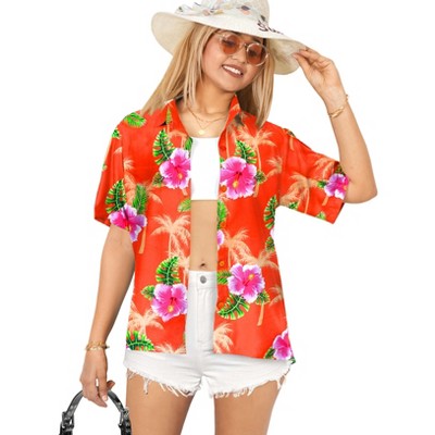 HAPPY BAY Button Down Shirt Casual Summer Beach Party Short Sleeve Vacation Tops Blouse Shirt V Neck Colorful Hawaiian Shirts