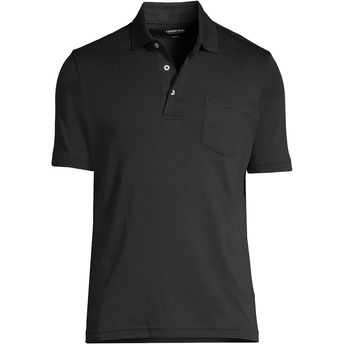 Lands' End Men's Short Sleeve Cotton Supima Polo Shirt with Pocket - thumbnail 5