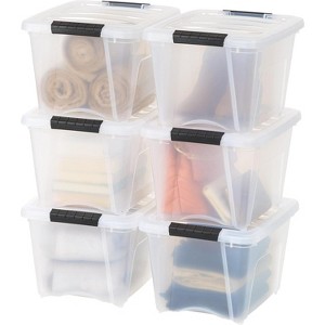 IRIS USA 19qt Plastic Storage Bin with Lid and Secure Latching Buckles - 1 of 4