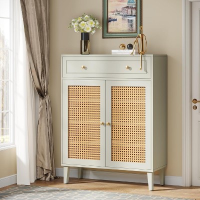Hommoo Shoe Cabinet with Doors and Drawer Grey