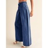 Imily Bela Womens Wide Leg High Waisted Baggy Side Pleated Boyfriend Loose Denim Pants - 3 of 4