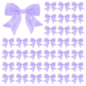 Unique Bargains Polyester Durable Craft Decorative Gift Double-Deck Pre-Tied Bows 3.6x2.2 Inch 50 Pcs - 1 of 4