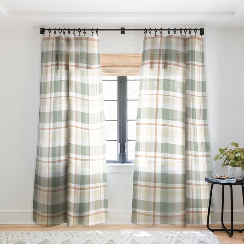 Lisa Argyropoulos Light Cottage Plaid Single Panel Sheer Window Curtain - Deny Designs, 1 of 7