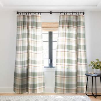 Lisa Argyropoulos Light Cottage Plaid Single Panel Sheer Window Curtain - Deny Designs