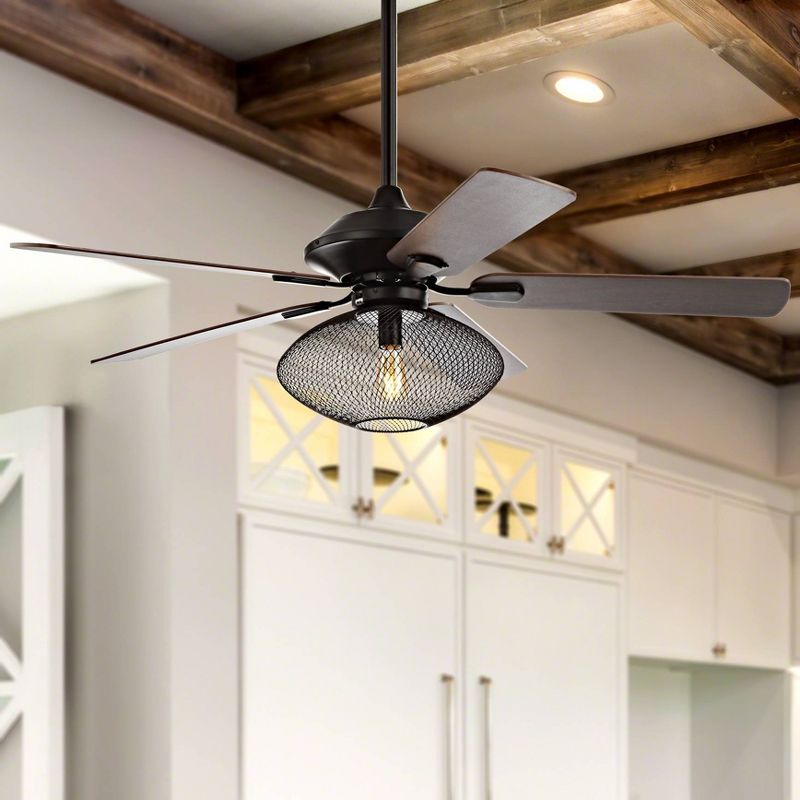 52&#34; LED Mid Century Ceiling Fan with Remote Oil Rubbed Bronze - JONATHAN  Y, 4 of 7