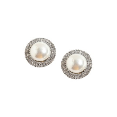 SOHI Women's Pearl White Casual Drop Earrings