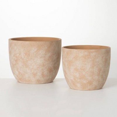 Sullivans 11.25" & 10" Rustic Pot Set of 2, Pottery