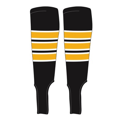 MK Socks Traditional Baseball Stirrups Pattern C-5 Black, White, Gold (L)