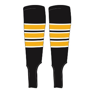 MK Socks Traditional Baseball Stirrups Pattern C-5 Black, White, Gold (L) - 1 of 2