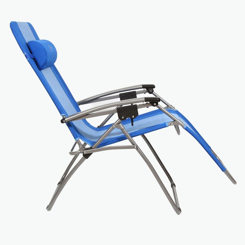 Kamp-Rite Outdoor Folding Reclining Zero Gravity Chair w/Headrest Pillow for Backyard, Camping, Tailgating, and Sports, 300 LB Capacity, 4 of 7