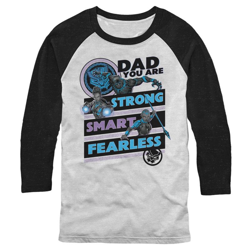 Men's Marvel Dad You are Strong Smart Fearless Baseball Tee, 1 of 5