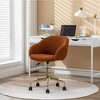 Office Desk Chair With Wheels, Vanity Chair With Ergonomic Backrest, Adjustable Height Up Or Down 3.5 Inches, Metal Frame Accent Chair - 3 of 4