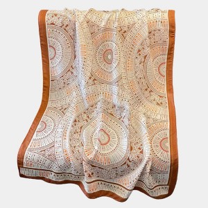 Anna-Kaci Lightweight Printed Scarf with Intricate Circular Pattern and Soft Draping Design for Stylish Everyday Layering 33.5x71in - 1 of 4