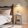 End Table, Narrow Side Table with 2 Tier Storage Shelf, Small Space Side Table for Farmhouse Bedroom, Studio Apartment, Entryway - 2 of 4
