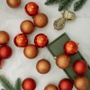 Northlight 32ct Shatterproof 4-Finish Christmas Ball Ornament Set 3.25" - Orange - 2 of 3