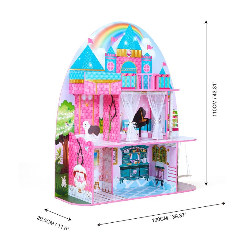Olivia's Little World Princess Castle 2-Story Wooden Dollhouse for 12" Dolls, 5 of 14