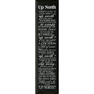 Slickblue Up North Wood Wall Sign – Rustic Quote for Cabin, Lake House, or Retreat Decor – 9x36 Inches, Color Options - 1 of 3