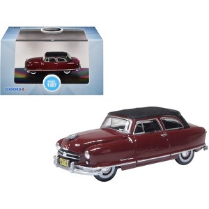 1950 Nash Rambler Custom Landau Convertible (Closed) Sunset Maroon w/Black 1/87 (HO) Scale Diecast Model Car by Oxford Diecast - 1 of 4