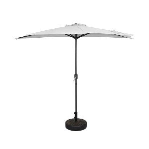 WestinTrends 9 Ft Half Market Patio Umbella with Bronze Round Plastic Base - 1 of 4