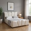HomeRoots Beige Tufted Velvet Upholstered Full Bed Frame - 2 of 4