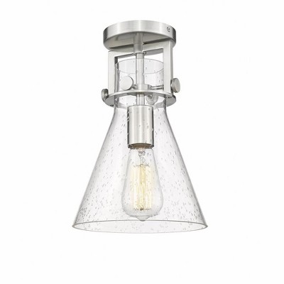 Newton Cone - 1 Light Flush Mount In Industrial Style-12 Inches Tall and 8 Inches Wide