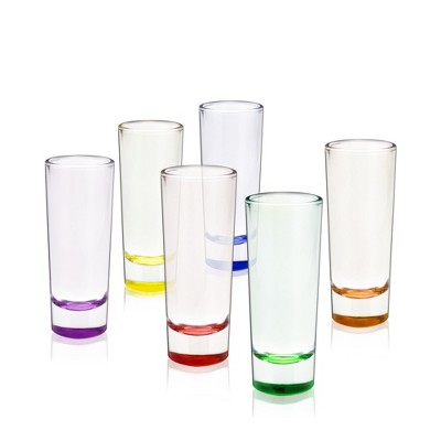 True Slam Tall glass shot Glasses, Prinked Half oz. Measurements for  Cocktails, Bar Accessory Cups, Party Shot Cups, 4oz