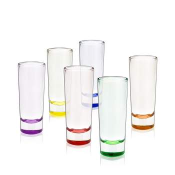 2 oz Shot Glass Shooters, Multicolor Finish, Set of 6 by True