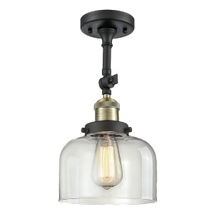 Bell - 1 Light Semi-Flush Mount In Industrial Style-14 Inches Tall and 8 Inches Wide - 1 of 1