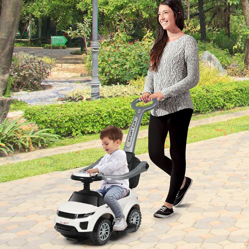 Costway 3 in 1 Ride on Push Car Toddler Stroller Sliding Car w/Music White\Black\Blue\Pink\Red, 2 of 11