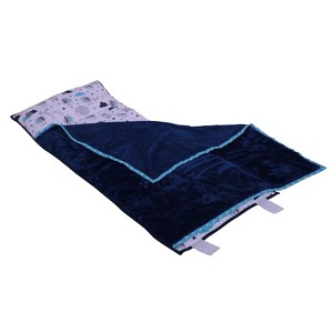 Bacati - Woodlands Aqua Navy Gray Boys Cotton Toddler Nap Mat - 1 of 4