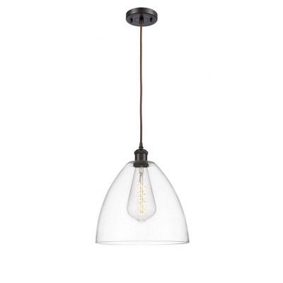 Bristol Glass - 1 Light Mini Pendant In Industrial Style-14.75 Inches Tall and 12 Inches Wide