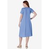 Woman Within Plus Size Embroidered Lace Bib Knit Dress - 3 of 4
