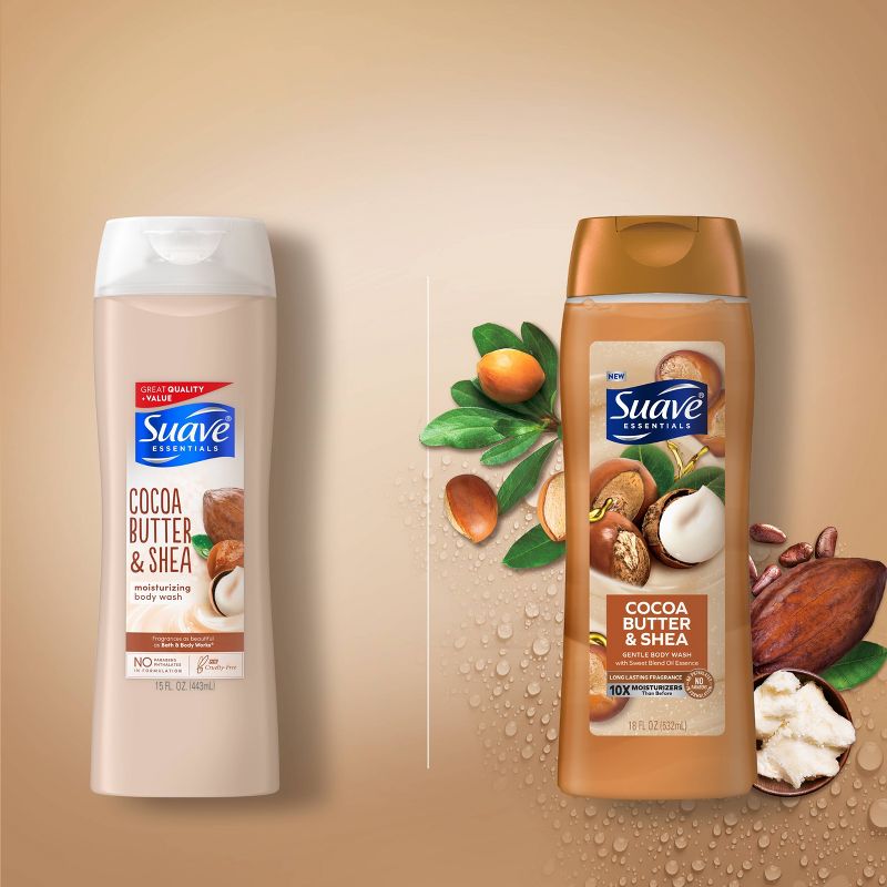 Suave Essentials Cocoa Butter &#38; Shea Creamy Body Wash Soap for All Skin Types - 18 fl oz, 5 of 8