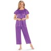 Collections Etc Smocked Tricot Top 2-Piece Capri Pants Pajama Set - 3 of 4