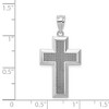 Black Bow Jewelry 14k Yellow or White Gold Small Beveled Edge Cross Pendant, 16 x 32mm - 4 of 4