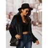 Seta T Women's Fashion Long Sleeve Faux Fur Fluffy Notch Lapel Cropped Jacket - 3 of 4