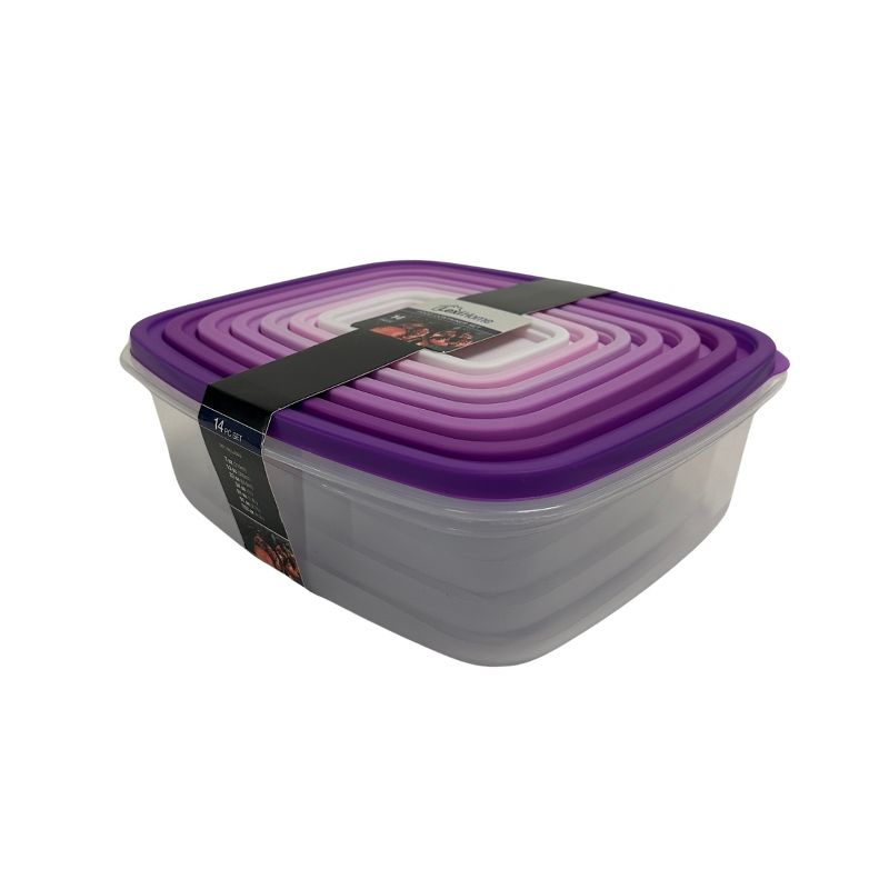 Lexi Home 14-Piece Plastic Rectangle Food Storage Container Set, 3 of 4