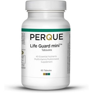 PERQUE Life Guard Mini Multivitamin & Multimineral- 40 Essential Nutrients for Heart, Brain & Body Health- High Bioavailability & Purity - 60 Tabs - 1 of 4