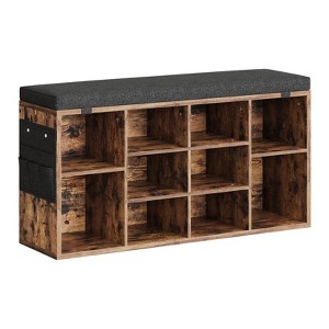Shoe Storage Cabinet Bench,Entryway Bench with Storage and Seating,Shoe Rack with Cushion and Adjustable Shelf - 1 of 4
